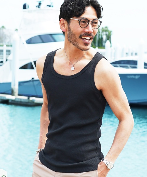 jiggys shop(ジギーズショップ)の「テレコタンクトップ(タンクトップ・メンズ・ホワイト/ブラック/ネイビー/グレー・LARGE/MEDIUM/SMALL/X-LARGE/XX-LARGE)」の10枚目の写真