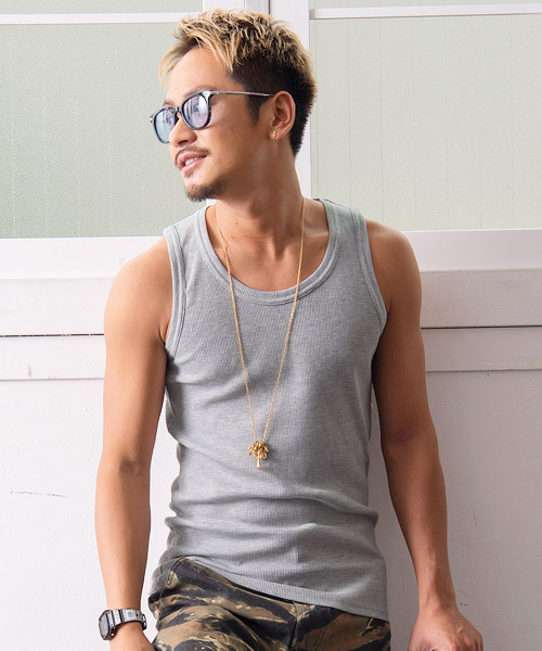 jiggys shop(ジギーズショップ)の「テレコタンクトップ(タンクトップ・メンズ・ホワイト/ブラック/ネイビー/グレー・LARGE/MEDIUM/SMALL/X-LARGE/XX-LARGE)」の14枚目の写真