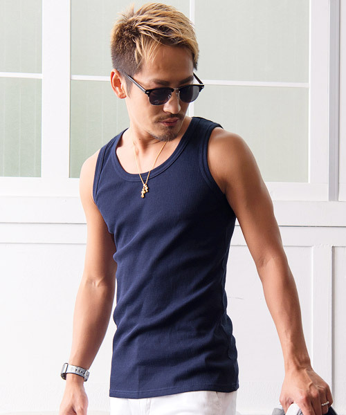 jiggys shop(ジギーズショップ)の「テレコタンクトップ(タンクトップ・メンズ・ホワイト/ブラック/ネイビー/グレー・LARGE/MEDIUM/SMALL/X-LARGE/XX-LARGE)」の16枚目の写真