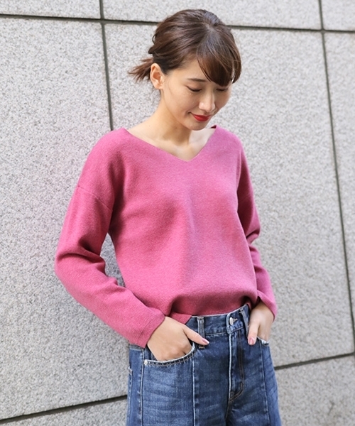 laboratory work（ラボラトリーワーク）の「ミラノリブニットプルオーバー（ニット/セーター・レディース・ピンク/グレー系その他/グリーン/ブルー・MEDIUM）」の4枚目の写真