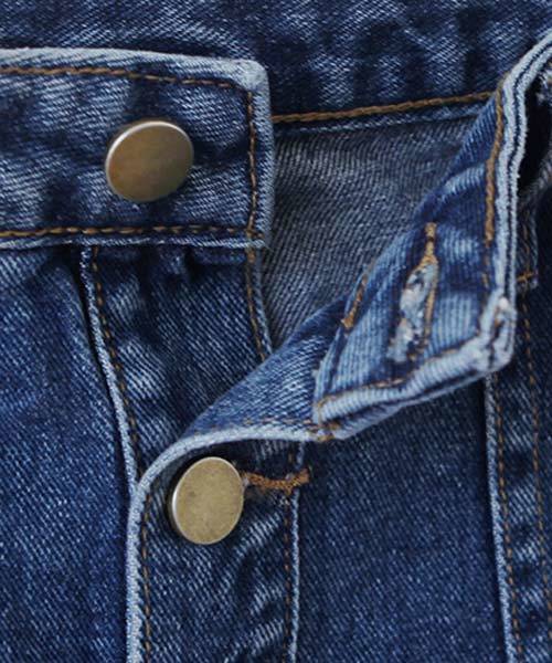 classicalelf（クラシカルエルフ）の「ひざ丈フロントボタンデザインデニム台形スカート（デニムスカート・レディース・インディゴブルー・M/S/L）」の9枚目の写真