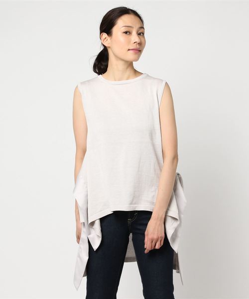 FEMIND TOKYO(フェマイントウキョウ)の「ビッグフロントトップス(ニット/セーター)」|グレー