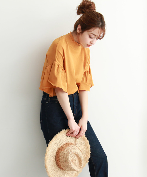 FREE'S MART（フリーズマート）の「◆キャンディースリーブコクーンニット（ニット/セーター・レディース・ホワイト/イエロー/ネイビー・FREE）」の7枚目の写真