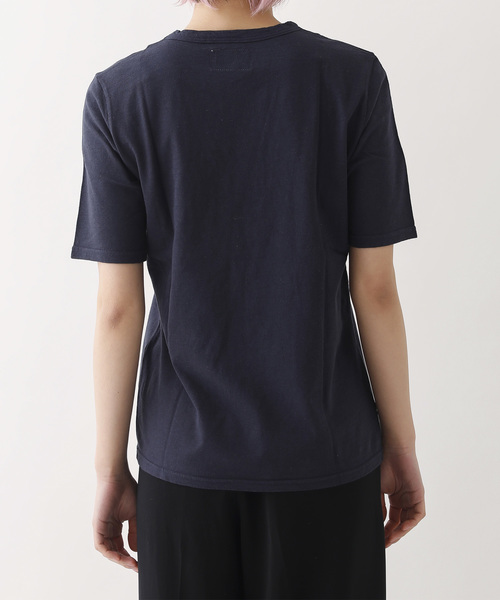 Saintete(サンテテ)の「Saintete/サンテテ Flocky Print T HARVEY WHO?/手摘みコットンTシャツ【日本製】(Tシャツ/カットソー・レディース・ホワイト/ネイビー/杢グレー・1/0)」の4枚目の写真