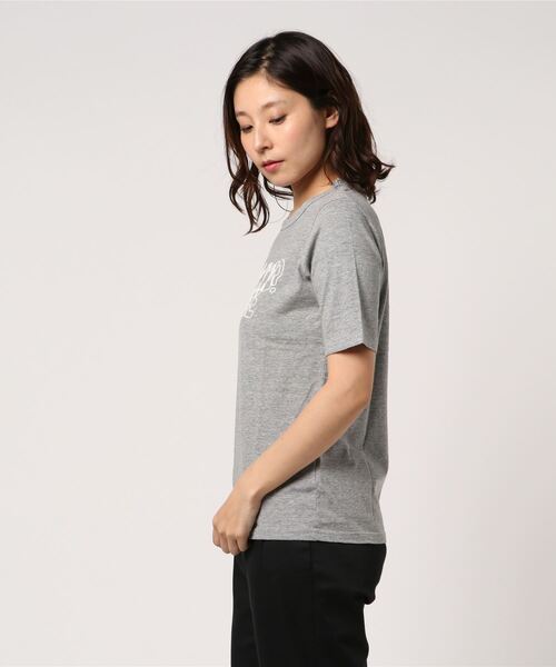 Saintete(サンテテ)の「Saintete/サンテテ Flocky Print T HARVEY WHO?/手摘みコットンTシャツ【日本製】(Tシャツ/カットソー・レディース・ホワイト/ネイビー/杢グレー・1/0)」の7枚目の写真
