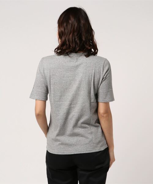 Saintete(サンテテ)の「Saintete/サンテテ Flocky Print T HARVEY WHO?/手摘みコットンTシャツ【日本製】(Tシャツ/カットソー・レディース・ホワイト/ネイビー/杢グレー・1/0)」の8枚目の写真
