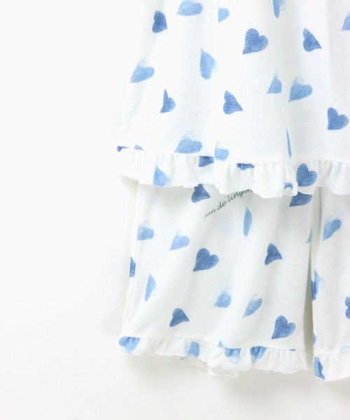 fran de lingerie（フランデランジェリー）の「Pile heart パイルシリーズ（ハート柄） カップ付きセットアップ（ルームウェア/パジャマ・レディース・ブルー/ピンク/レッド・M-L）」の15枚目の写真