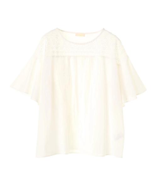 earth music&ecology（アースミュージックアンドエコロジー）の「・ケミカルレースプルオーバー ●（Tシャツ/カットソー・レディース・ブラック/オフホワイト/ライトイエロー/ラベンダー・FREE）」の6枚目の写真