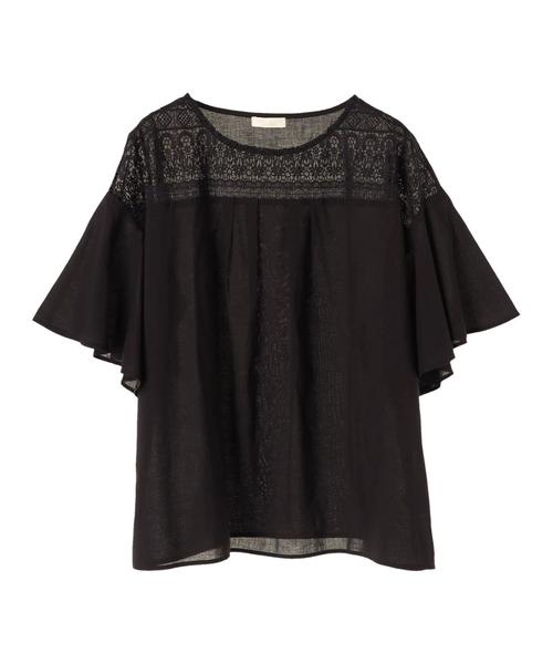 earth music&ecology（アースミュージックアンドエコロジー）の「・ケミカルレースプルオーバー ●（Tシャツ/カットソー・レディース・ブラック/オフホワイト/ライトイエロー/ラベンダー・FREE）」の7枚目の写真