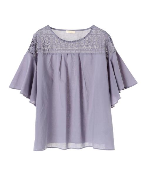 earth music&ecology（アースミュージックアンドエコロジー）の「・ケミカルレースプルオーバー ●（Tシャツ/カットソー・レディース・ブラック/オフホワイト/ライトイエロー/ラベンダー・FREE）」の9枚目の写真