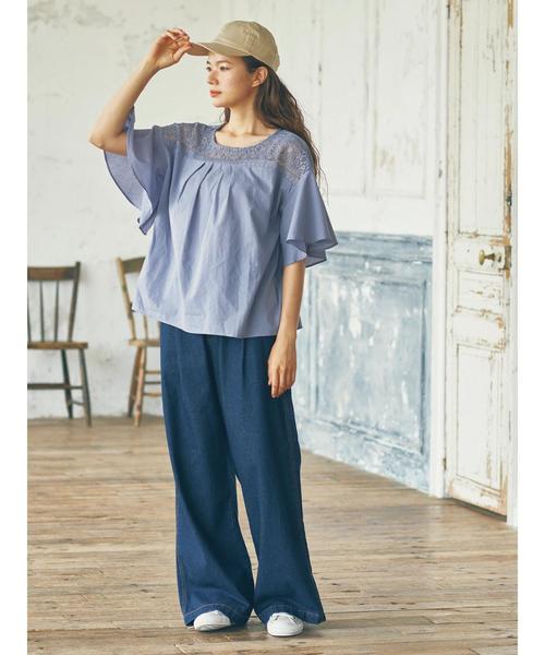 earth music&ecology（アースミュージックアンドエコロジー）の「・ケミカルレースプルオーバー ●（Tシャツ/カットソー・レディース・ブラック/オフホワイト/ライトイエロー/ラベンダー・FREE）」の10枚目の写真