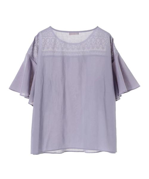 earth music&ecology（アースミュージックアンドエコロジー）の「・ケミカルレースプルオーバー ●（Tシャツ/カットソー・レディース・ブラック/オフホワイト/ライトイエロー/ラベンダー・FREE）」の11枚目の写真