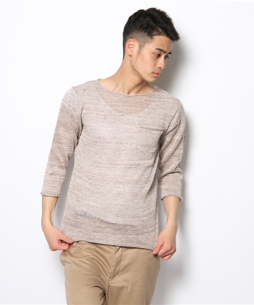 CIAOPANIC（チャオパニック）の「《WEB限定SALE価格》【Ciaopanic】　トスコ7分P/O（ニット/セーター・メンズ・ブルー系その他/ベージュ/その他/グレー/ネイビー/イエロー・MEDIUM/LARGE）」の3枚目の写真