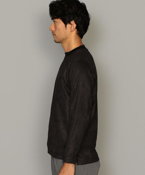 green label relaxing（グリーンレーベルリラクシング）の「CM 小松精練 スエードライク クルーネック LS プルオーバー（Tシャツ/カットソー・メンズ・ダークブラウン/ブラック/ロイヤルブルー・SMALL/MEDIUM/LARGE/X-LARGE）」の7枚目の写真