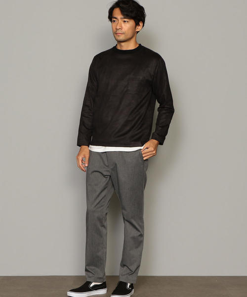 green label relaxing（グリーンレーベルリラクシング）の「CM 小松精練 スエードライク クルーネック LS プルオーバー（Tシャツ/カットソー・メンズ・ダークブラウン/ブラック/ロイヤルブルー・SMALL/MEDIUM/LARGE/X-LARGE）」の6枚目の写真