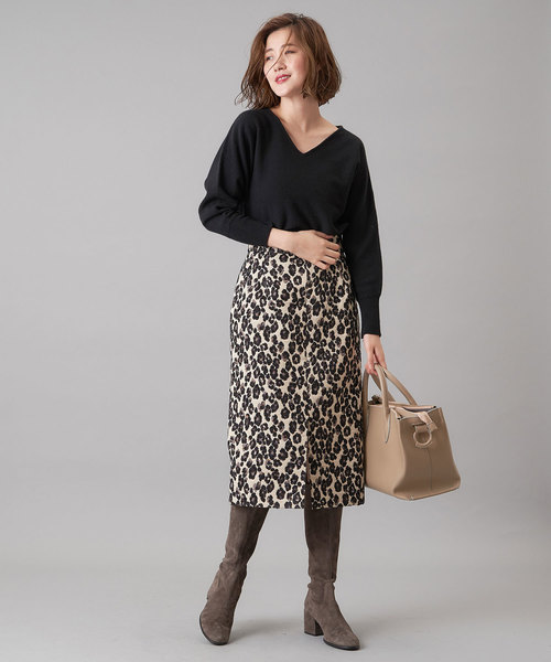 RIVE DROITE（リヴドロワ）の「レオパードジャガードナロースカート（スカート・レディース・ベージュ・SMALL/MEDIUM）」の15枚目の写真