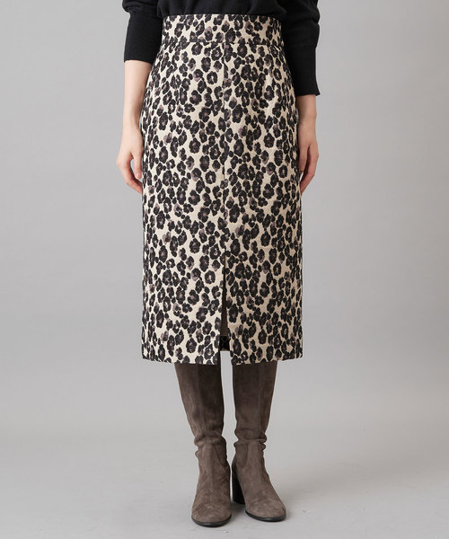 RIVE DROITE（リヴドロワ）の「レオパードジャガードナロースカート（スカート・レディース・ベージュ・SMALL/MEDIUM）」の5枚目の写真