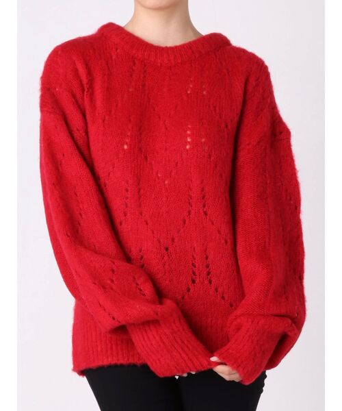 EMODA（エモダ）の「エアリーニット（ニット/セーター・レディース・ブラック/レッド/ミント・FREE）」の3枚目の写真