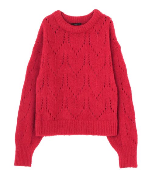 EMODA（エモダ）の「エアリーニット（ニット/セーター・レディース・ブラック/レッド/ミント・FREE）」の4枚目の写真