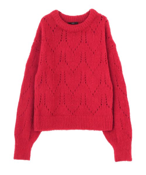 EMODA（エモダ）の「エアリーニット（ニット/セーター・レディース・ブラック/レッド/ミント・FREE）」の9枚目の写真