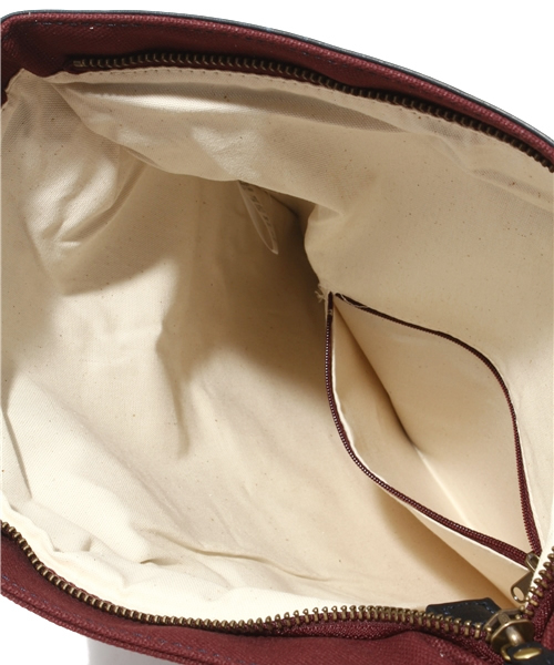 SHIPS JET BLUE（シップスジェットブルー）の「JB: キャンバス/レザー　コンビクラッチバッグSLD（クラッチバッグ・メンズ・ブラック/カーキ/ブラウン/ネイビー・ONE SIZE）」の9枚目の写真