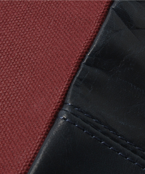 SHIPS JET BLUE（シップスジェットブルー）の「JB: キャンバス/レザー　コンビクラッチバッグSLD（クラッチバッグ・メンズ・ブラック/カーキ/ブラウン/ネイビー・ONE SIZE）」の10枚目の写真