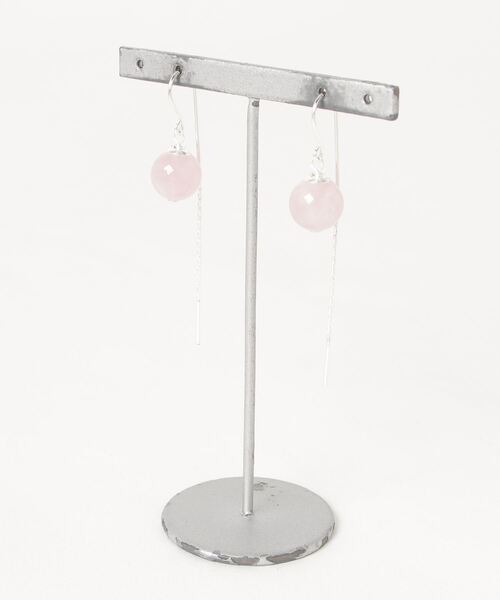 TONE SELECT GOODS(トーンセレクトグッズ)の「925 SILVER ACC/天然ストーン&チェーンピアスSV925(OG)(ピアス(両耳用)・レディース・ブルー/ターコイズブルー/ピンク/シルバー・FREE)」の1枚目の写真