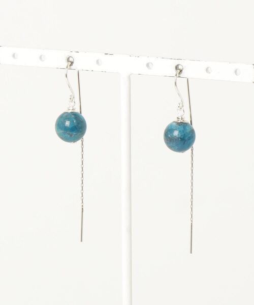 925 SILVER ACC/天然ストーン＆チェーンピアスSV925(OG)（ピアス（両耳用））｜TONE SELECT GOODS（トーンセレクトグッズ）