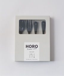 GLOBAL FORME CONCRETE（グローバルフォルムコンクリート）の「ホーローギフトボックス　ブラン/ノワール　ティーケーキサイズ４ｐｃ（カトラリー）」