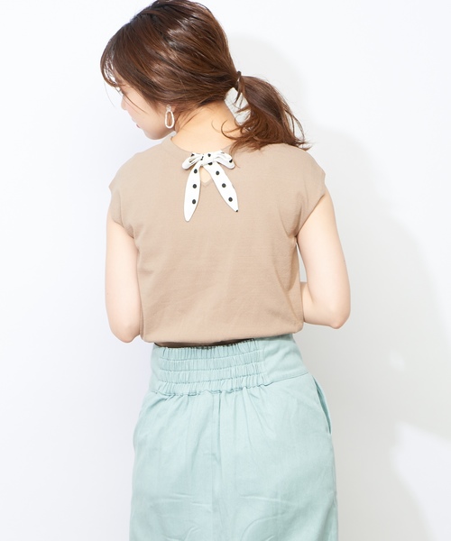 natural couture（ナチュラルクチュール）の「スカーフリボンニット（ニット/セーター・レディース・ベージュ/ネイビー/ブルー・FREE）」の8枚目の写真