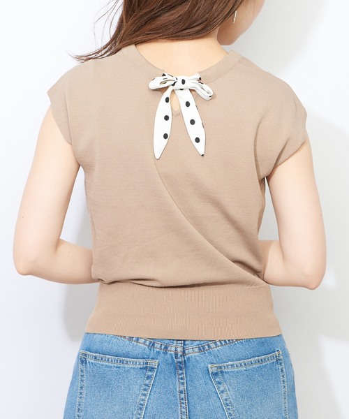 natural couture（ナチュラルクチュール）の「スカーフリボンニット（ニット/セーター・レディース・ベージュ/ネイビー/ブルー・FREE）」の17枚目の写真