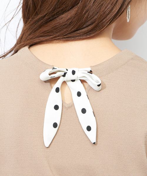 natural couture（ナチュラルクチュール）の「スカーフリボンニット（ニット/セーター・レディース・ベージュ/ネイビー/ブルー・FREE）」の19枚目の写真