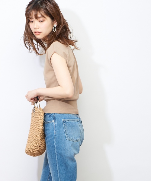 natural couture（ナチュラルクチュール）の「スカーフリボンニット（ニット/セーター・レディース・ベージュ/ネイビー/ブルー・FREE）」の5枚目の写真