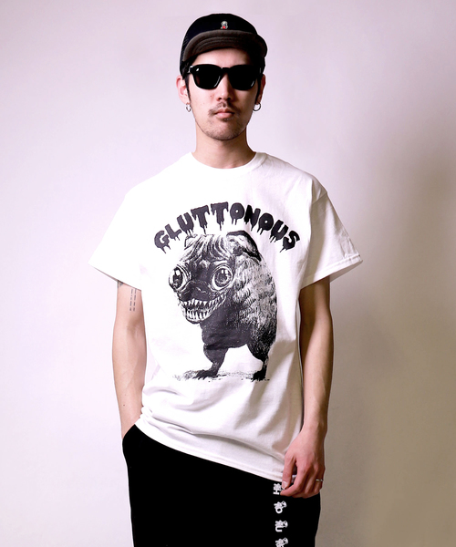 GLUTTONOUS(グルトン)の「【GLUTTONOUS/ グルトン】 MONONOKE Tシャツ(Tシャツ/カットソー・メンズ・ホワイト/トップグレー・S/M/L/XL/XXL)」の2枚目の写真