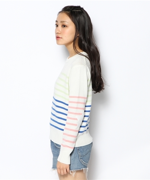 Khaju（カージュ）の「Khaju:ボーダースターパッチプルオーバー（ニット/セーター・レディース・レッド/ブルー・ONE SIZE）」の9枚目の写真