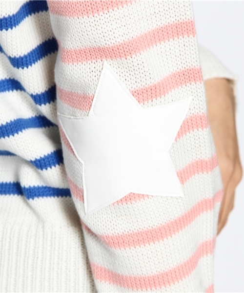 Khaju（カージュ）の「Khaju:ボーダースターパッチプルオーバー（ニット/セーター・レディース・レッド/ブルー・ONE SIZE）」の6枚目の写真