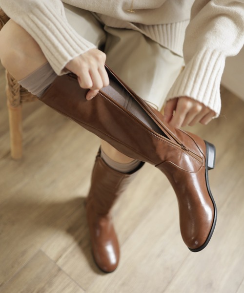 SESTO(セスト)の「サイドベルトのジョッキーブーツ(ブーツ・レディース・ブラック/ダークブラウン/キャメル/レオパード/パイソン・LL/3L/S/M/L)」の7枚目の写真