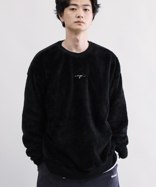 KANGOL（カンゴール）の「KANGOL / カンゴール 別注 コラボ オーバーサイズ ボア フリース クルーネック トレーナー（スウェット・メンズ・ブラック/ベージュ/オフホワイト/ブラウン/ネイビー/グレイッシュベージュ/モカ/グレー系その他/ブラウン系その他/ベージュ系その他/ホワイト系その他/ブラック系その他/グレー系その他2/グレー系その他3・LARGE/X-LARGE/SMALL/MEDIUM）」の4枚目の写真