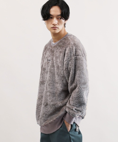 KANGOL（カンゴール）の「KANGOL / カンゴール 別注 コラボ オーバーサイズ ボア フリース クルーネック トレーナー（スウェット・メンズ・ブラック/ベージュ/オフホワイト/ブラウン/ネイビー/グレイッシュベージュ/モカ/グレー系その他/ブラウン系その他/ベージュ系その他/ホワイト系その他/ブラック系その他/グレー系その他2/グレー系その他3・LARGE/X-LARGE/SMALL/MEDIUM）」の22枚目の写真