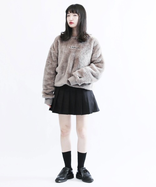 KANGOL（カンゴール）の「KANGOL / カンゴール 別注 コラボ オーバーサイズ ボア フリース クルーネック トレーナー（スウェット・メンズ・ブラック/ベージュ/オフホワイト/ブラウン/ネイビー/グレイッシュベージュ/モカ/グレー系その他/ブラウン系その他/ベージュ系その他/ホワイト系その他/ブラック系その他/グレー系その他2/グレー系その他3・LARGE/X-LARGE/SMALL/MEDIUM）」の17枚目の写真