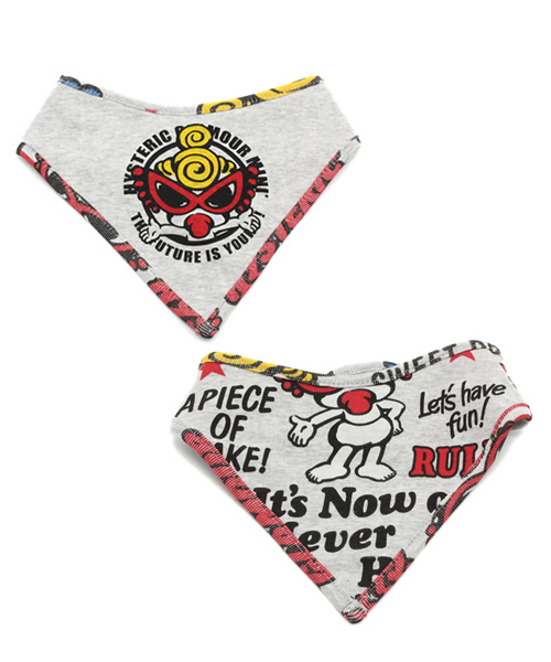 HYSTERIC MINI（ヒステリックミニ）の「BABY SWEET DREAM BABY! リバーシブル スタイ（スタイ/よだれかけ・キッズ・ホワイト/ブラック/グレー・FREE）」の4枚目の写真