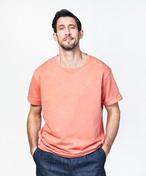 junhashimoto(ジュンハシモト)の「MINI URAKE S/S(Tシャツ/カットソー・メンズ・ベージュ/ネイビー/オレンジ・2/4/3/5)」の1枚目の写真