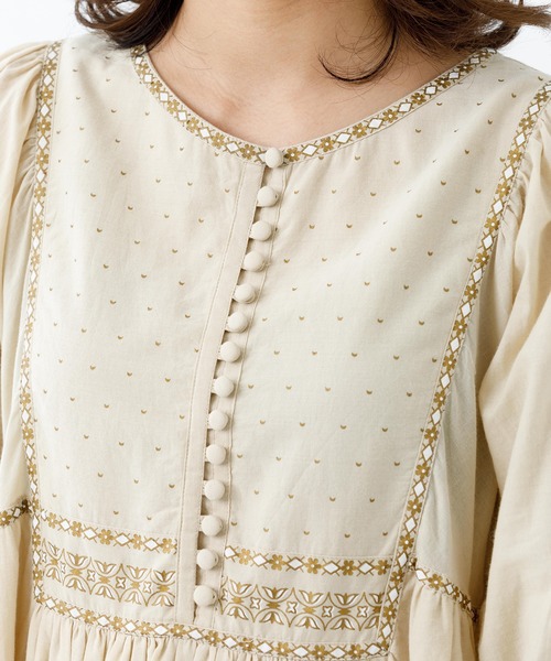 MILKFED.（ミルクフェド）の「PRINTED TRIM DRESS（ワンピース・レディース・ベージュ/ピンク/ブルー・ONE SIZE）」の5枚目の写真