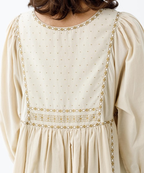 MILKFED.（ミルクフェド）の「PRINTED TRIM DRESS（ワンピース・レディース・ベージュ/ピンク/ブルー・ONE SIZE）」の4枚目の写真