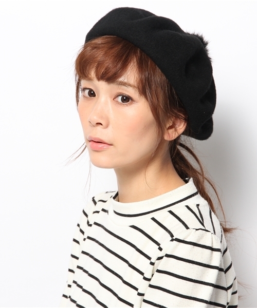 WEGO（ウィゴー）の「WEGO/ポンポンベレー（ハンチング/ベレー帽・レディース・ブラック/杢グレー/グリーン/ネイビー/ワイン・FREE）」の10枚目の写真