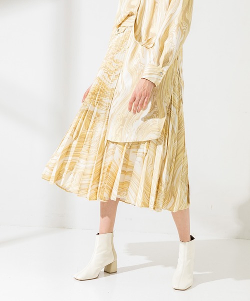 UNITED TOKYO　SUMINAGASHIプリントスカート（パープル）０ UNITED TOKYO SUMINAGASHIプリントスカート（パープル）0