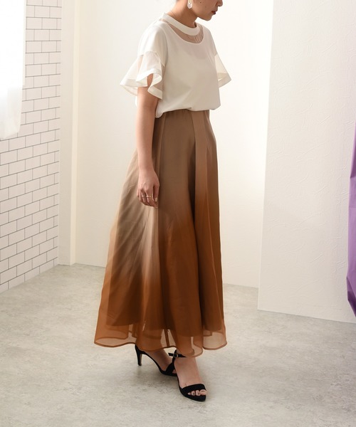 Eimee Law（エイミーロウ）の「グラデーション柄ロゴテープベルト付  