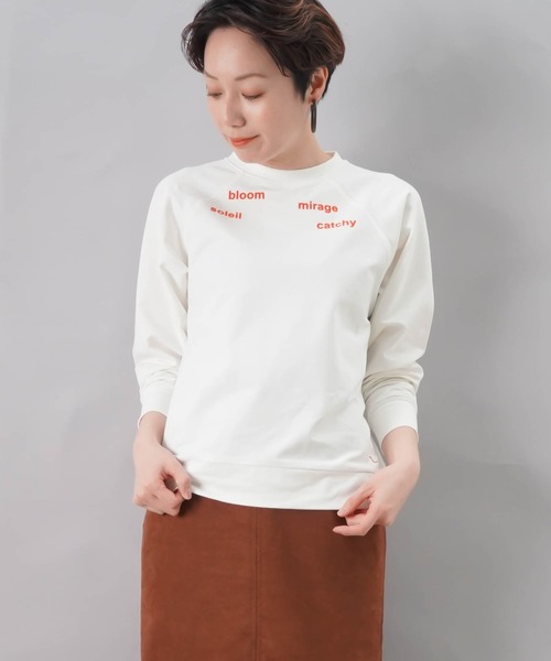 LUCA/LADY LUCK LUCA(ルカ/レディラックルカ)の「LC/LLL フロッキーロゴラグランプルオーバー(Tシャツ/カットソー)」|レッド