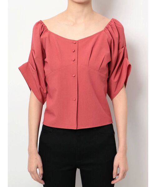 EMODA（エモダ）の「アームタック2WAYトップ（シャツ/ブラウス・レディース・ピンク/グレー/ブラック/ブラウン・FREE）」の16枚目の写真