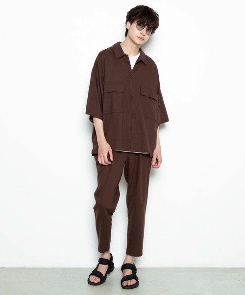 WEGO（ウィゴー）の「WEGO/【セットアップ対応商品】リネンMIXリラックスパンツ（スラックス・メンズ・ブラック/ベージュ/ブラウン・SMALL/MEDIUM/LARGE）」の13枚目の写真